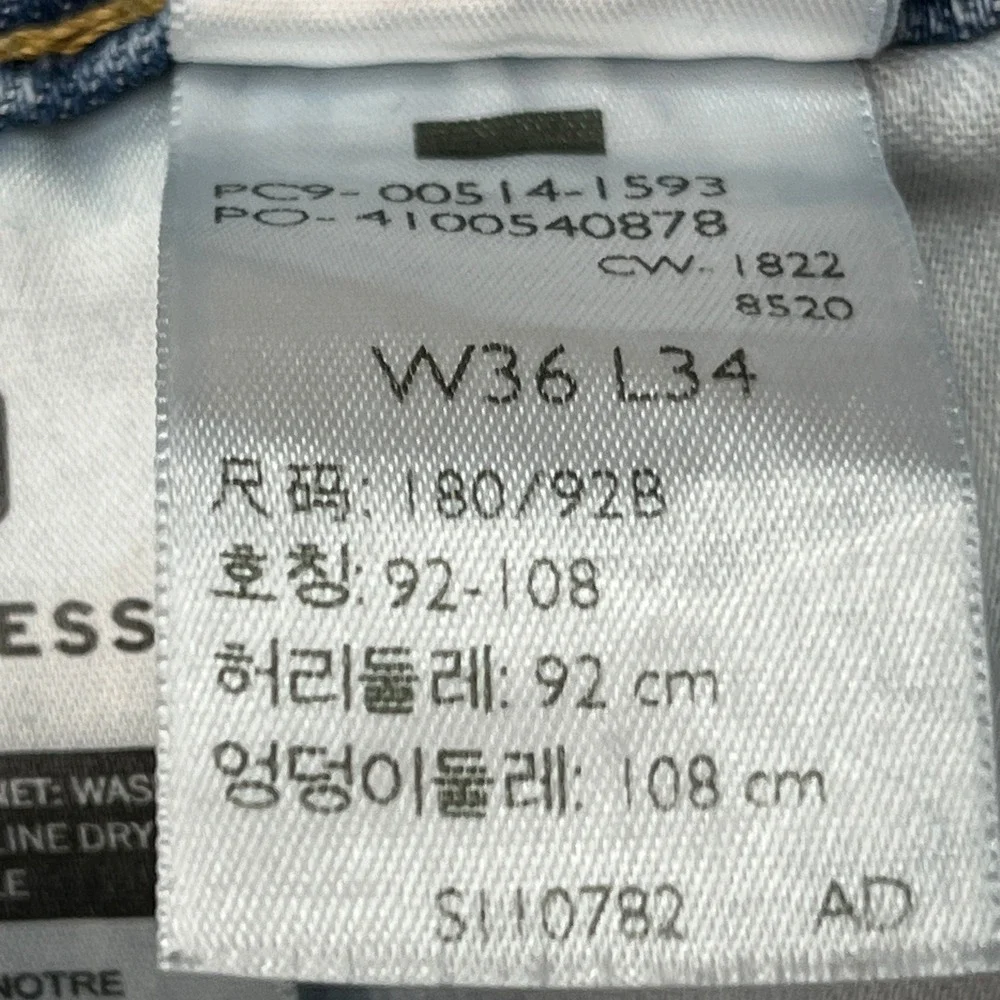 Levi's 514 Straight Fit Jeans Mens 36x34 Medium Wash 5-Pocket Stretch Denim EUC